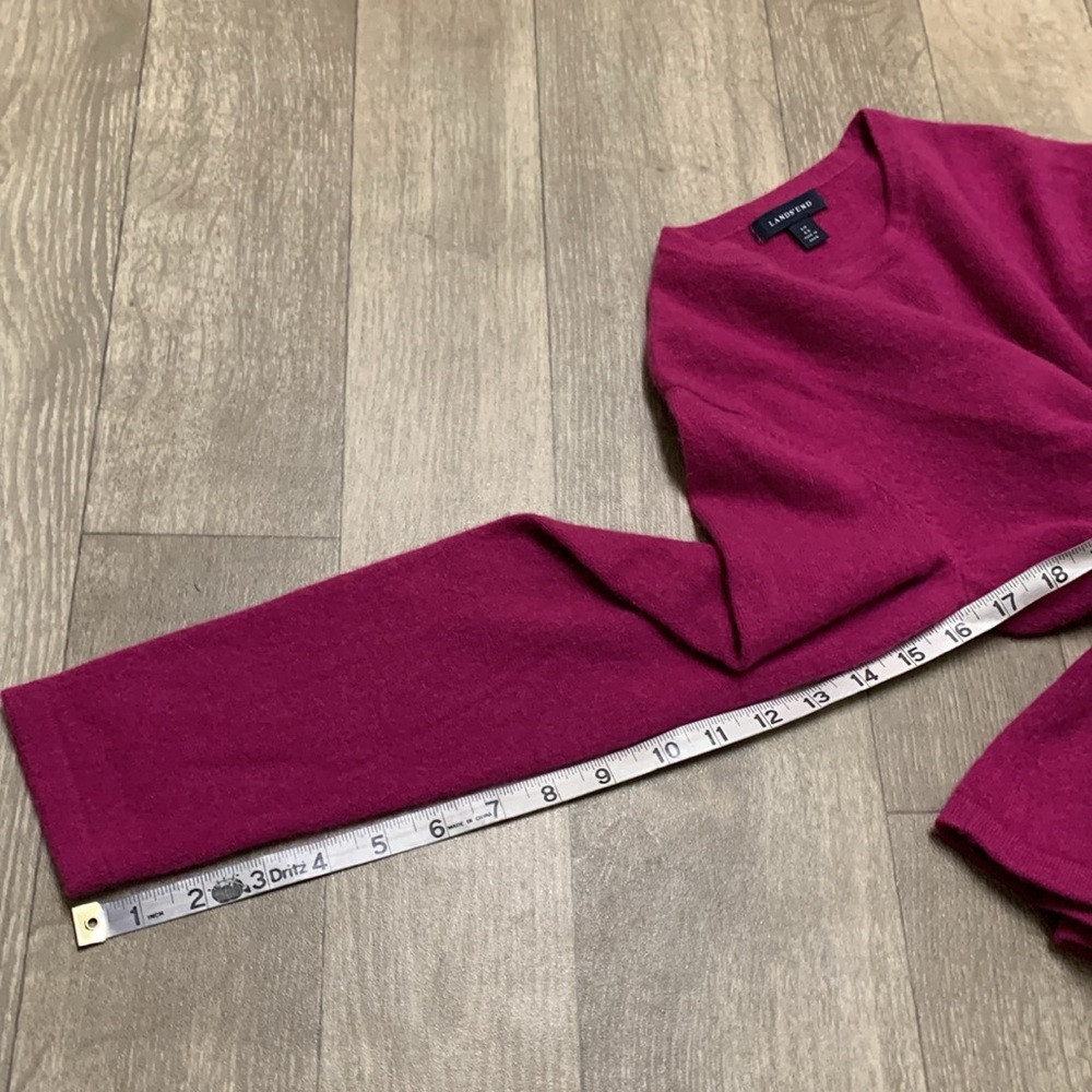 Lands' End Women's Crew Neck Sweater - Pink - Picture 7 of 7